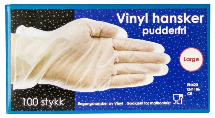 Vinyl Engangshansker _str: l * Pk A 100 stk