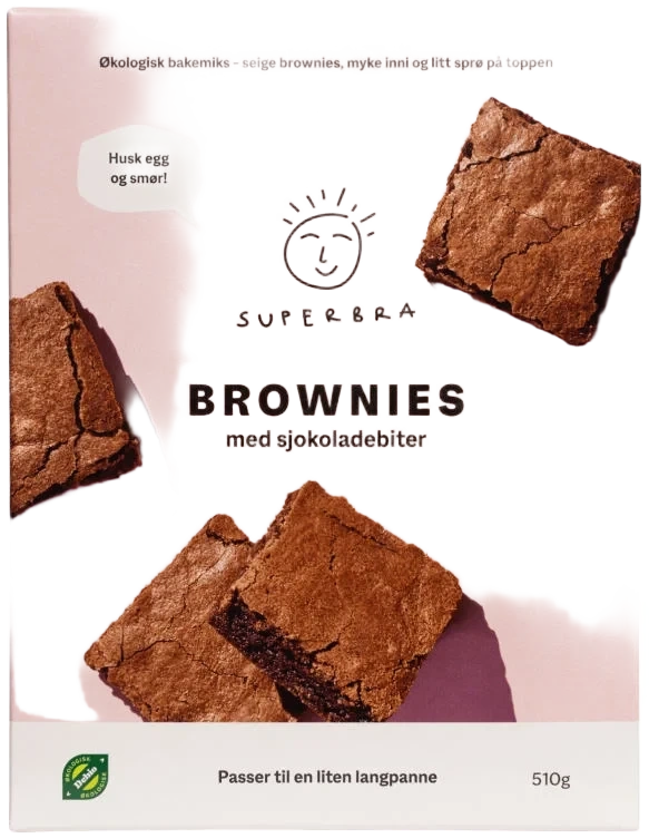 Brownies m/Sjokolad Økol 510g Superbra