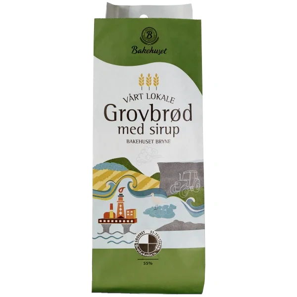 Bakehuset Grovbrød M/sirup 750g
