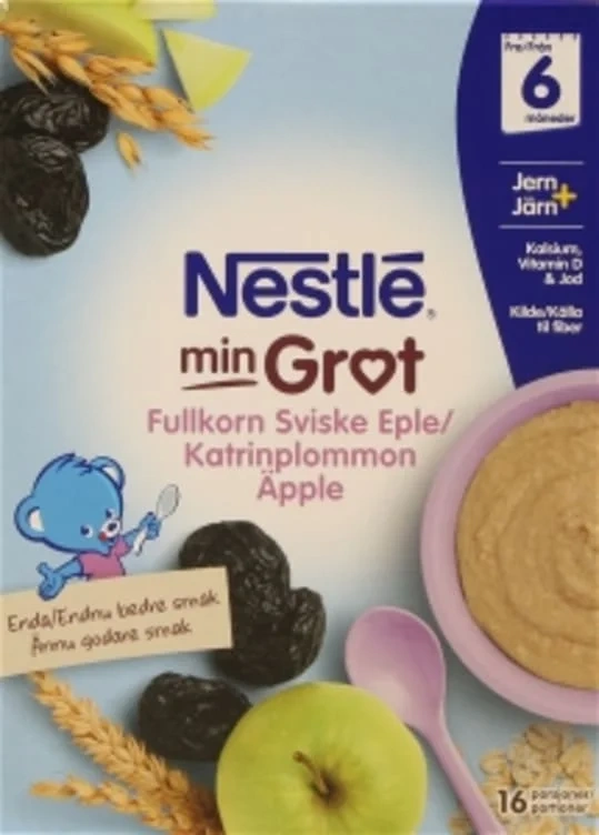 Min Grøt Fullkorn Sviske&Eple 6mnd 480g Nestle
