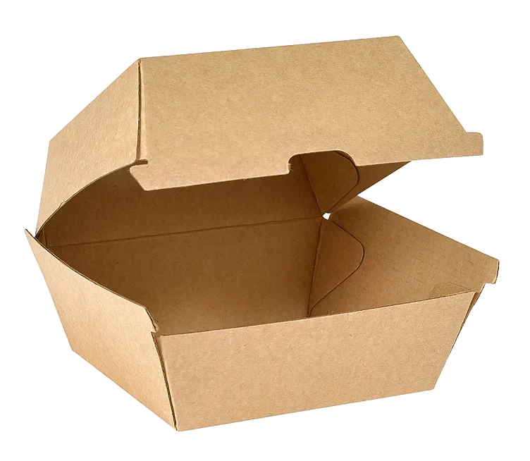 Boks i kartong m/hengslet lokk brun 500ml   55stk