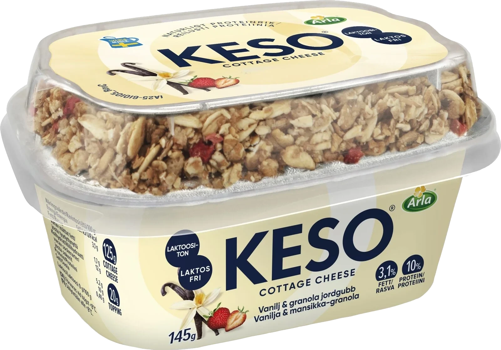 Cottage cheese vanilj/granola/jordgubb