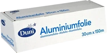 Aluminiumfolie, Abrollkarton Silber