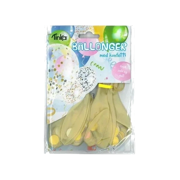 Ballonger med Konfetti 4pk - Rosa/Sølv/Gull
