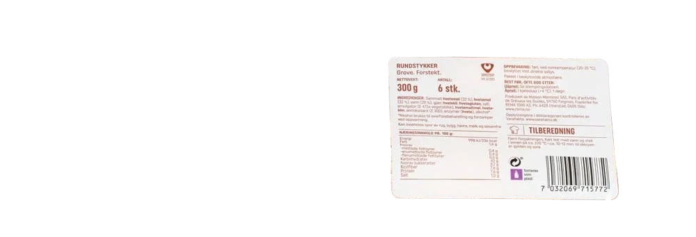 Rundstykker Grove 6x50g, 300 g