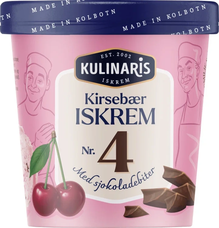 Kulinaris Iskrem Kirsebær m/Sjokoladebiter 0,5l