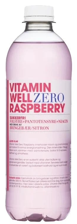 Vitamin Well Zero Raspberry 0,5l flaske