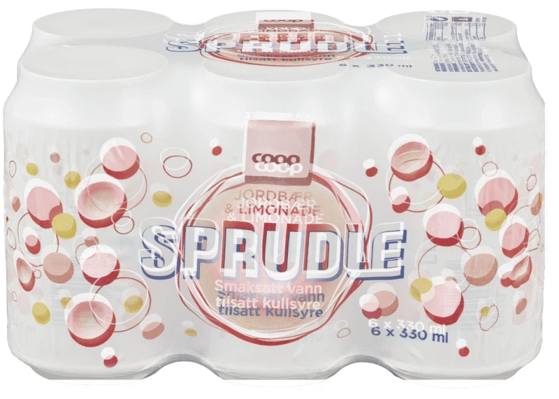 Coop Sprudle Jordbær/Sitron 6stk x 0,33l