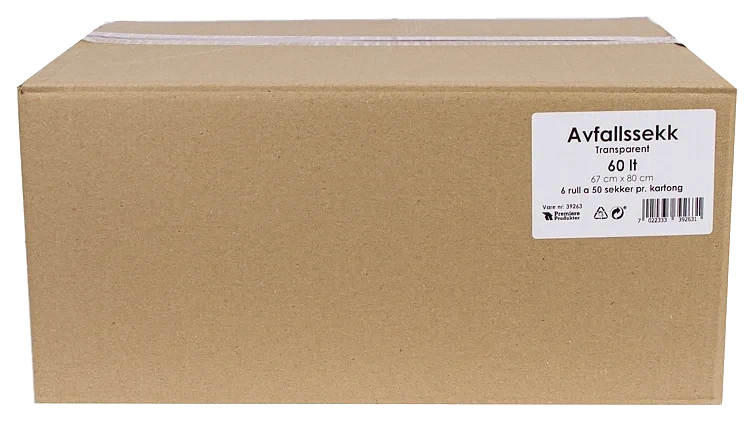 Plastsekk Transparent 67x80 60 Lt Rll A 50stk *krt A 6 Rll