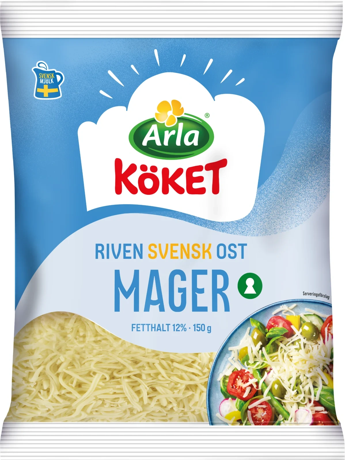 Riven ost mager 12% 150 g