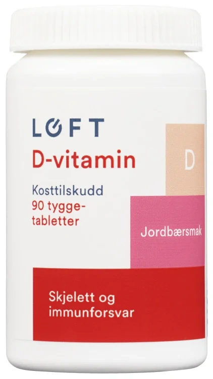 D-vitamin tyggetablett Jordbær 90stk