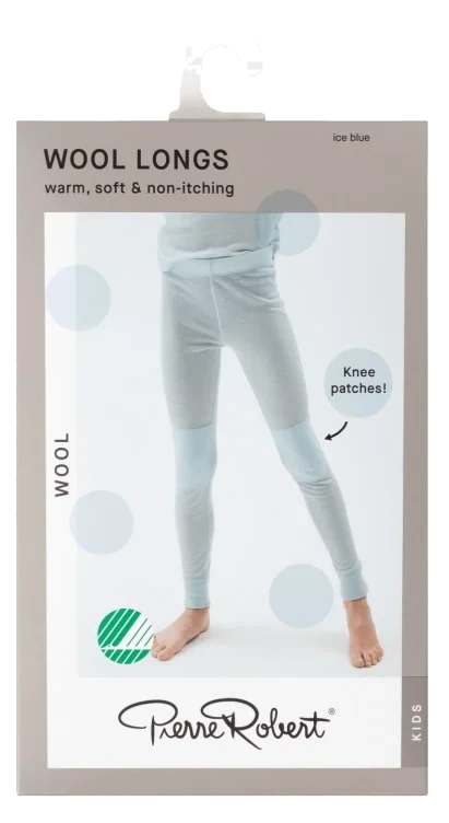 Wool Longs Kids Ice Blue 122-128 Pierre Robert