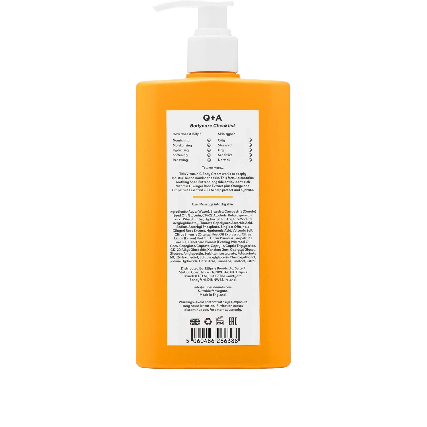Q+A Vitamin C Body Cream, 250 ml