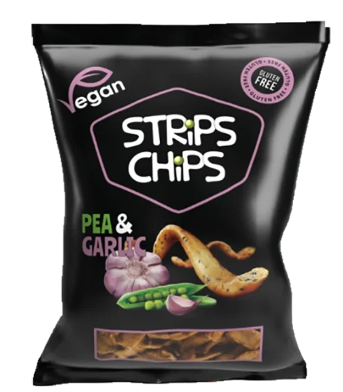 Strips Chips Pea & Garlic 80g