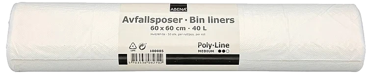 Avfallspose hvit 60x60 ldpe 12my 50stk
