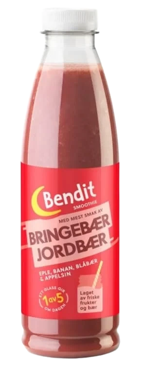 Smoothie Bringebær&jordbær 6x750ml Bendit