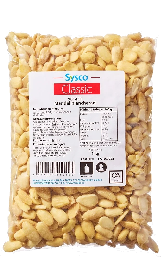 Mandel blancherad