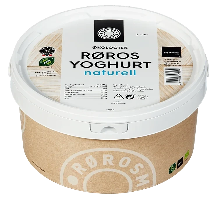 Røros yoghurt naturell økol.   2l