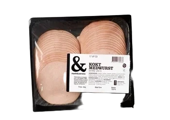 Medwurst kokt skivad