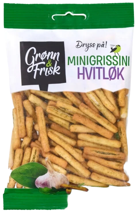Minigrissini Hvitløk 60g Grønn & Frisk
