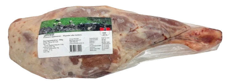 Lammelår Ca3kg Fryst hel m/Mørbrad og Knoke