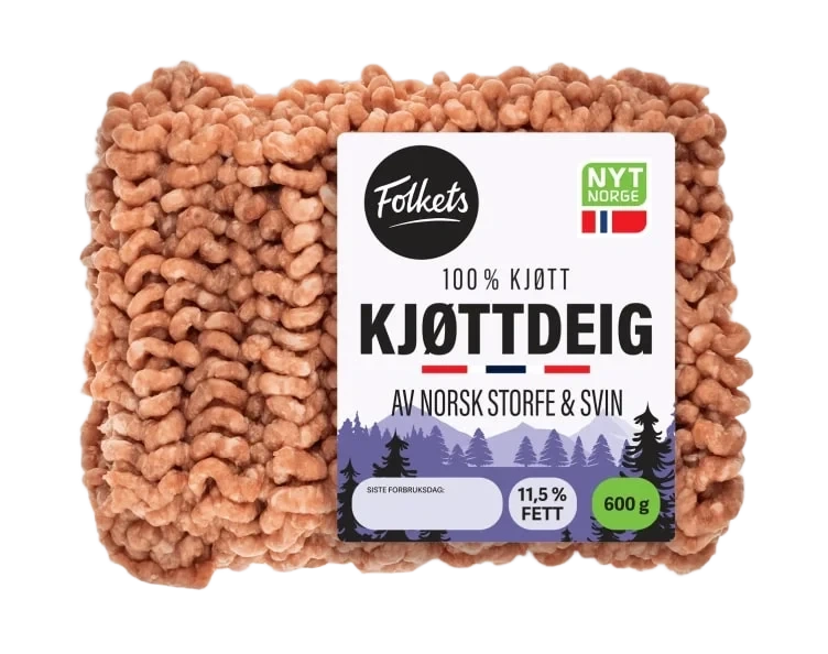 Kjøttdeig Storfe&Svin 600g Folkets
