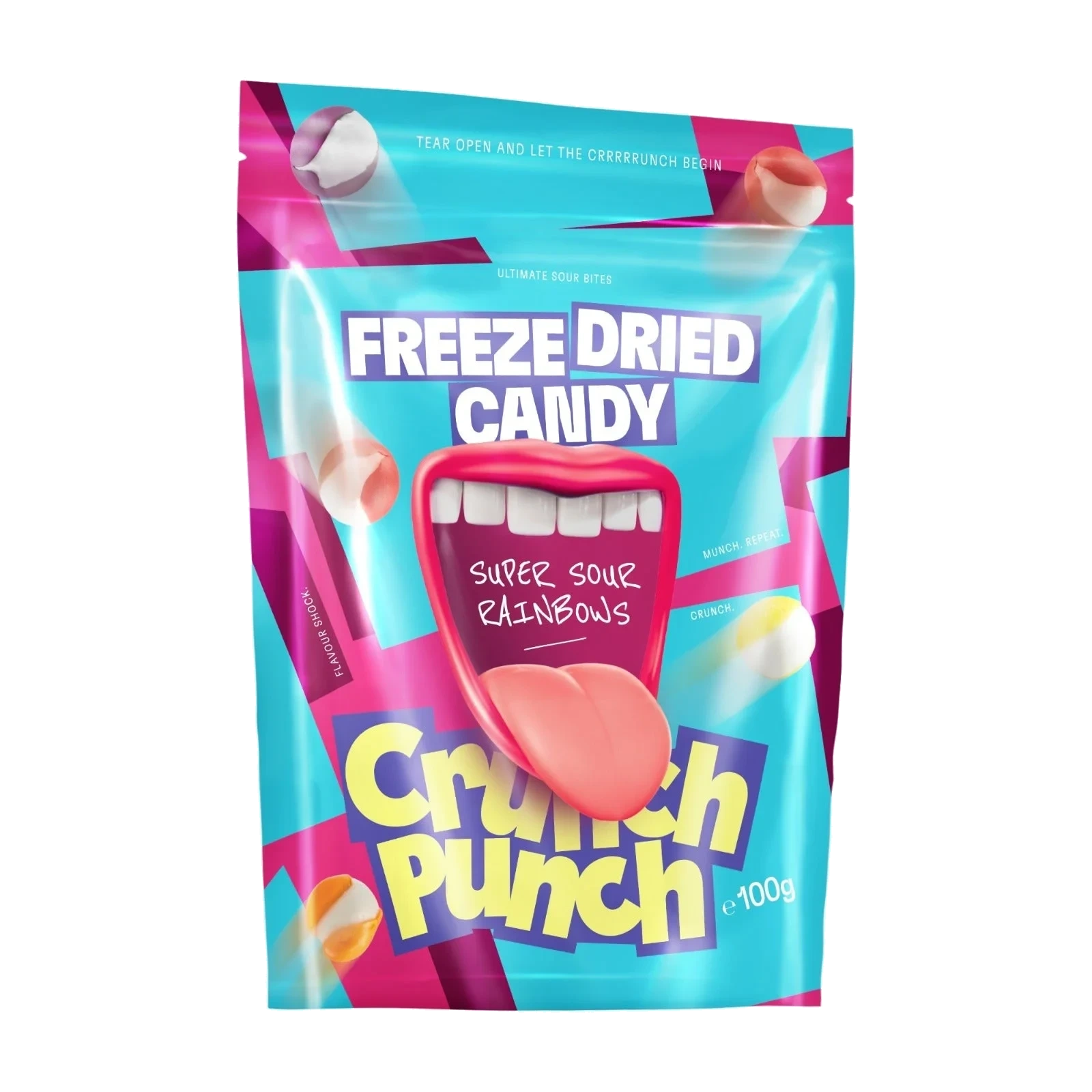 Crunch Punch Super Sour Rainbows 100 g