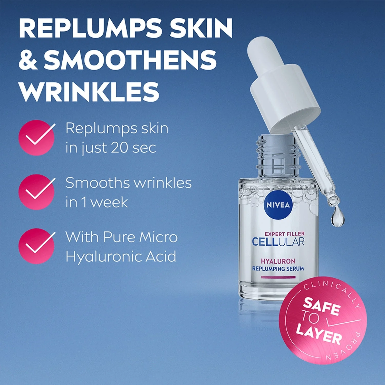NIVEA Serum Cellular Expert Filler Hyaluron Replumping