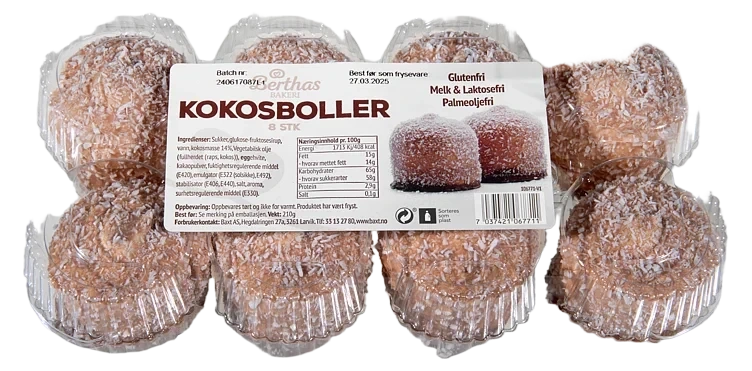 KOKOSBOLLER 8stk 210g berthas