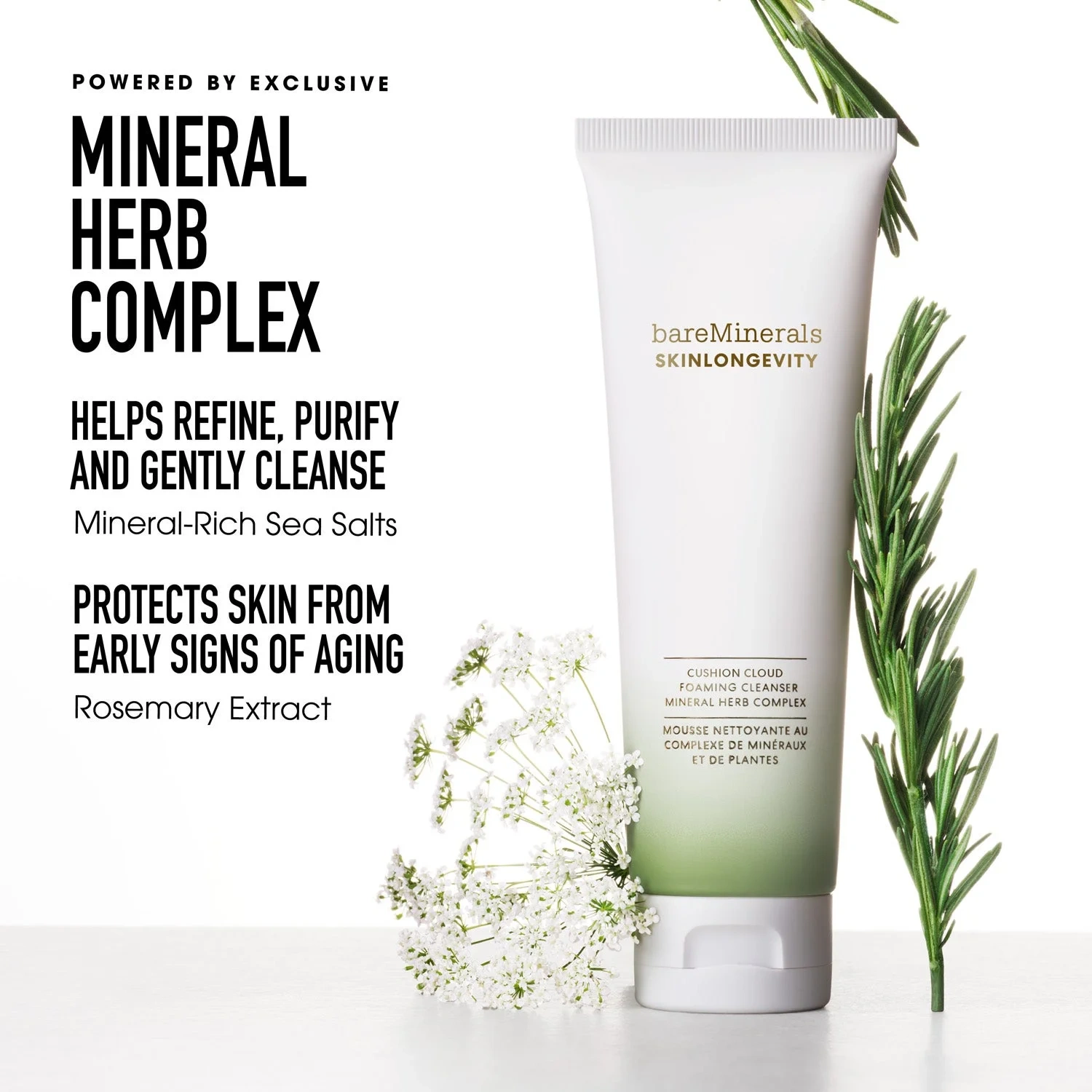 bareMinerals Skinlongevity Plush Gentle Foaming Cleanser