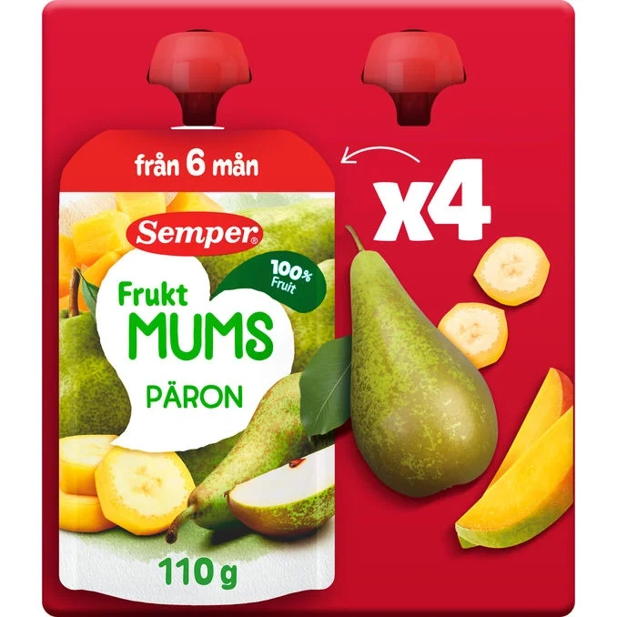 Klämmis Fruktmums Päron 4-pack