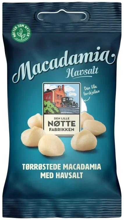 Macadamia Nøtter Havsalt 50g Dln