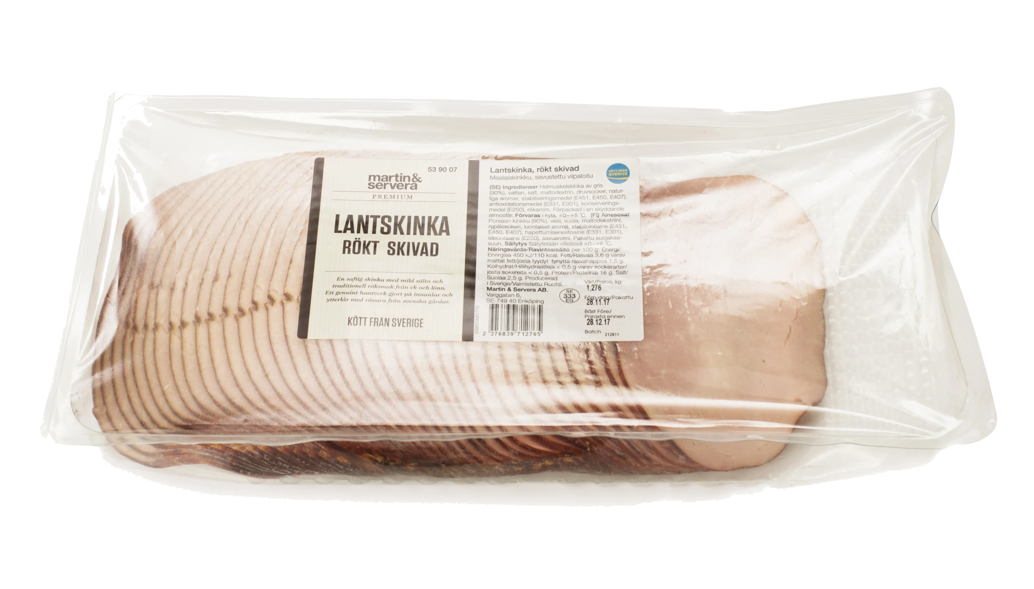 Lantskinka rökt skivad