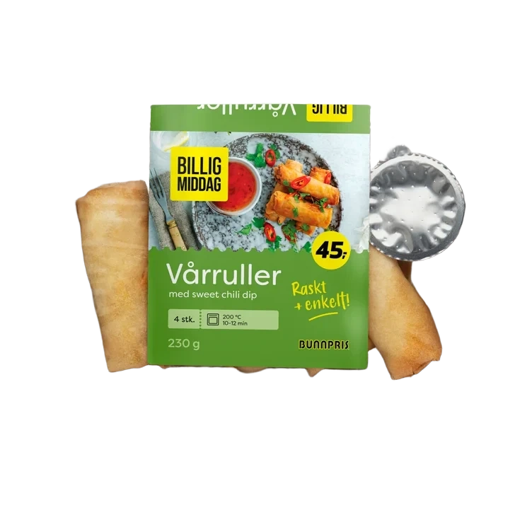 VÅRRULLER M/SWEET CHILI DIP 230 g 4 stk