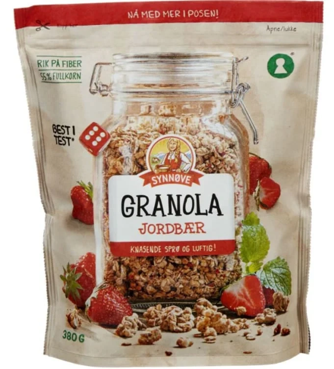 Granola Jordbær 380g Synnøve