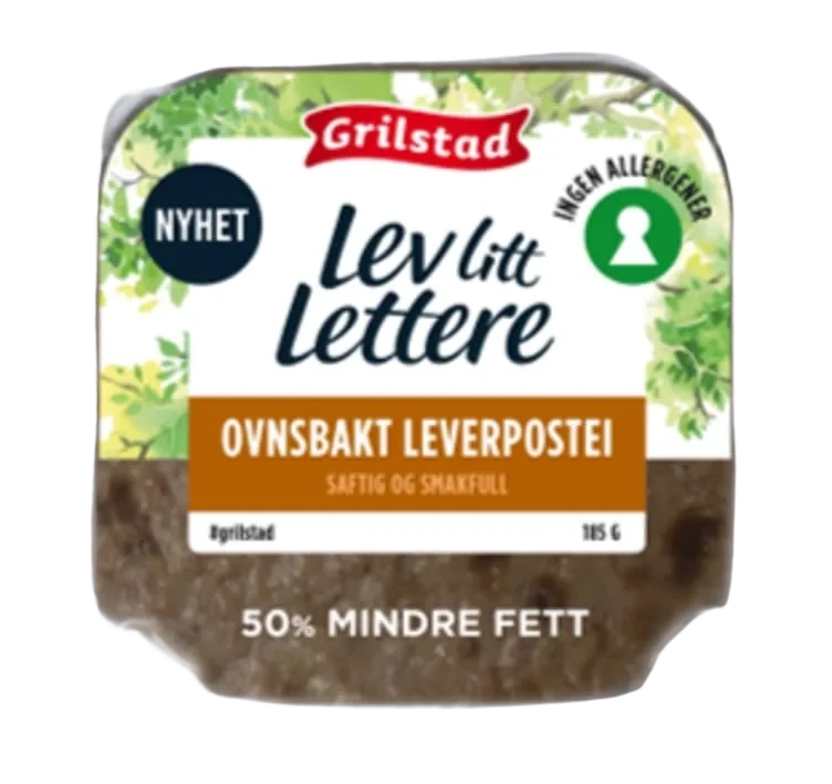 Leverpostei Ovnsb Lev Litt Lettere 185g Grilstad