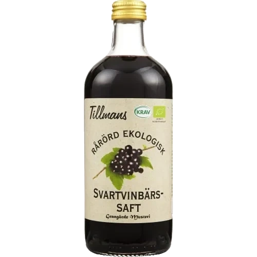 Svarta Vinbär Rårörd Ekologisk Saft Glas
