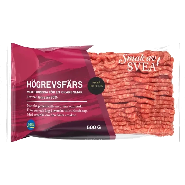 Högrevsfärs Färsk med oxbringa 20% 500g Smak av Svea
