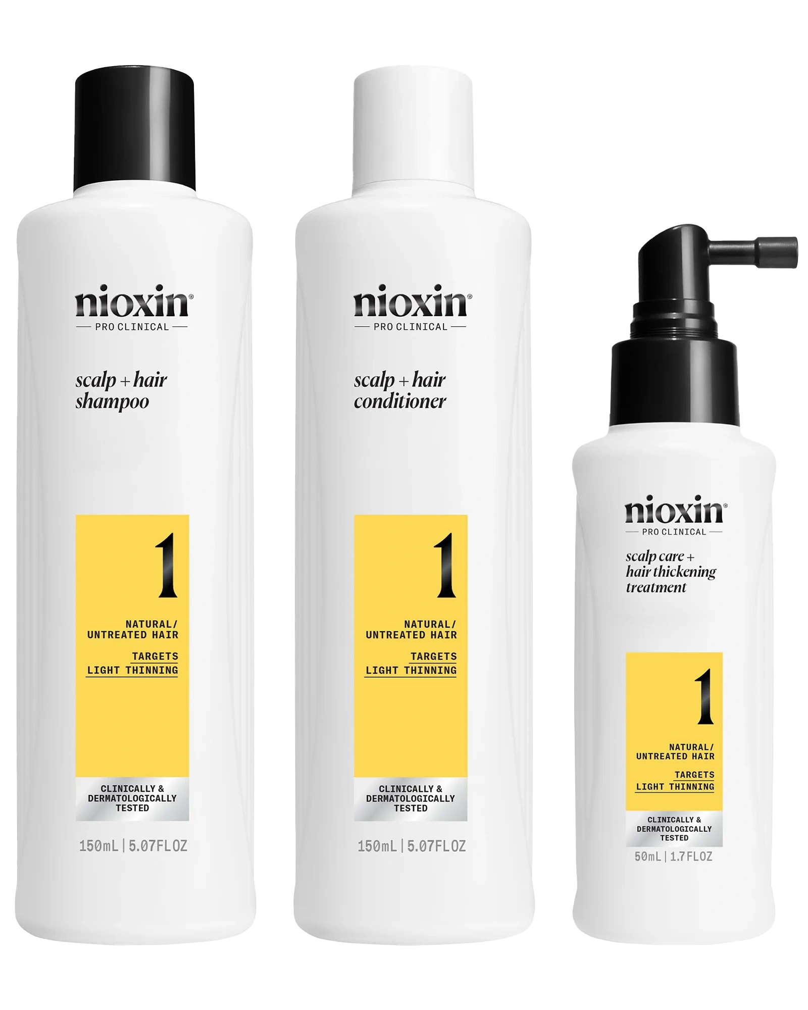 Nioxin System 1 Trial Kit, 150 ml + 150 ml + 50 ml