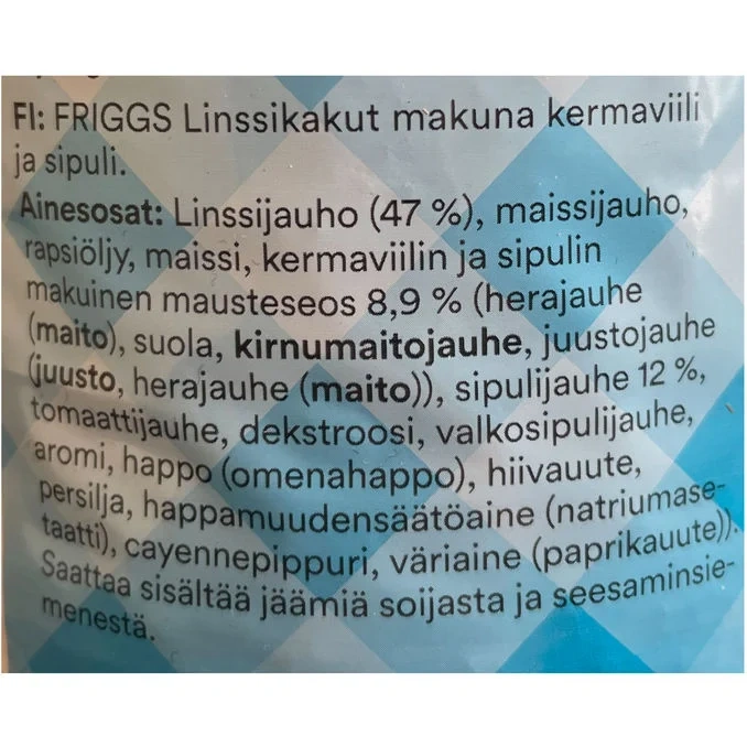 Friggs Linskakor Gräddfil & Lök