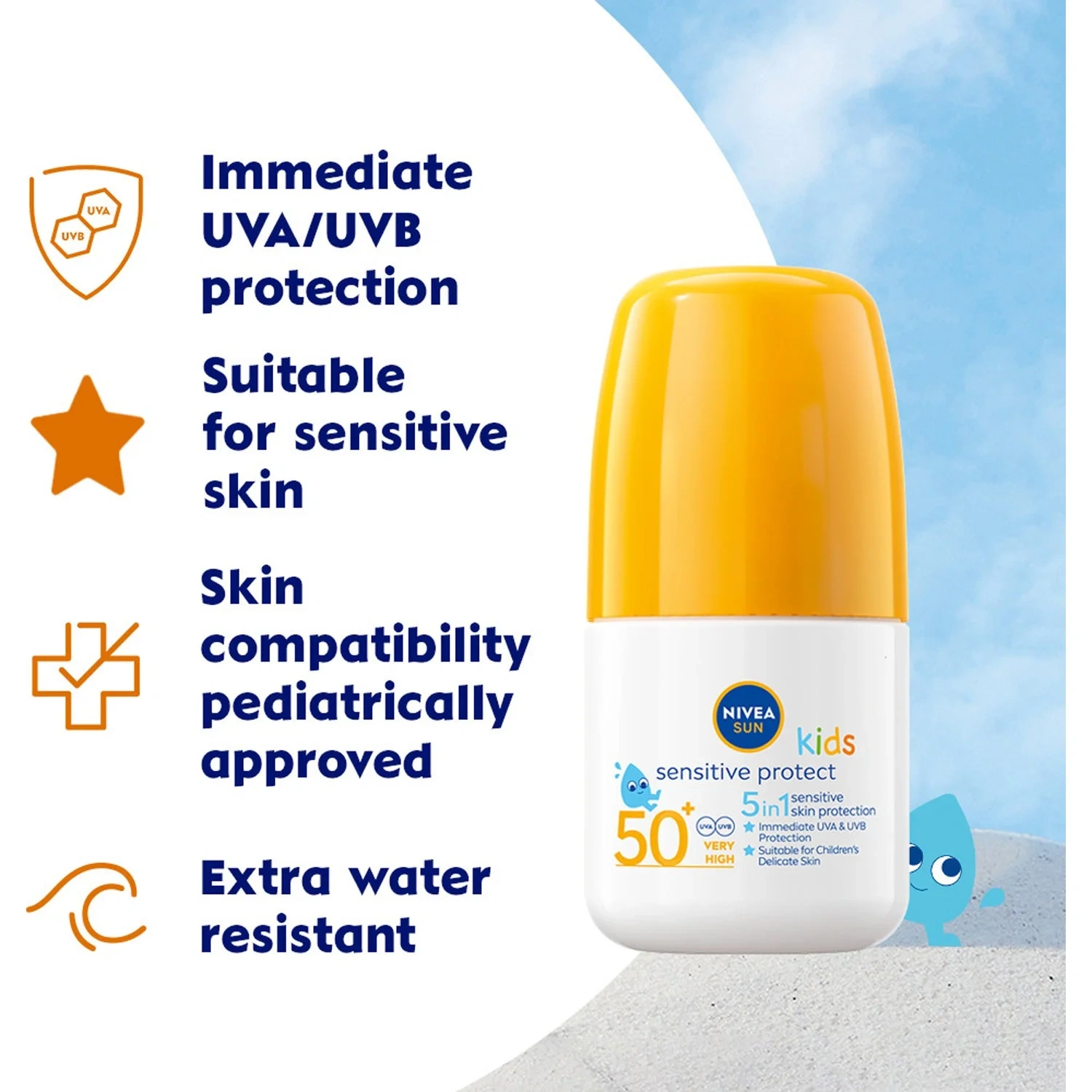 NIVEA NSUN Kids Sensitive Roll-On SPF50+