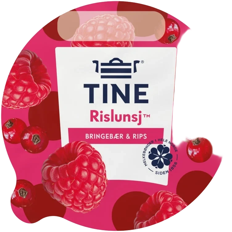 Rislunsj Bringebær/Rips 150g Tine