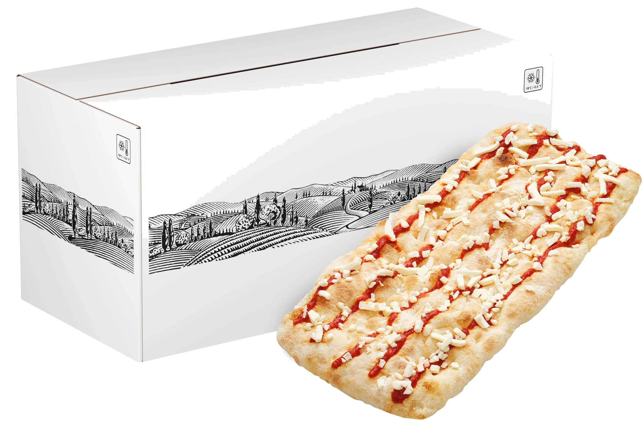 Pizza classica tomat+mozz 24x52