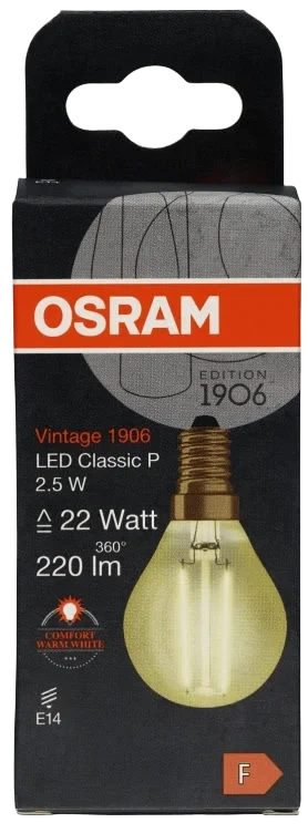 Led Lyspære Vintage 1906 Classic P 22 2,5w Klar Gold E14