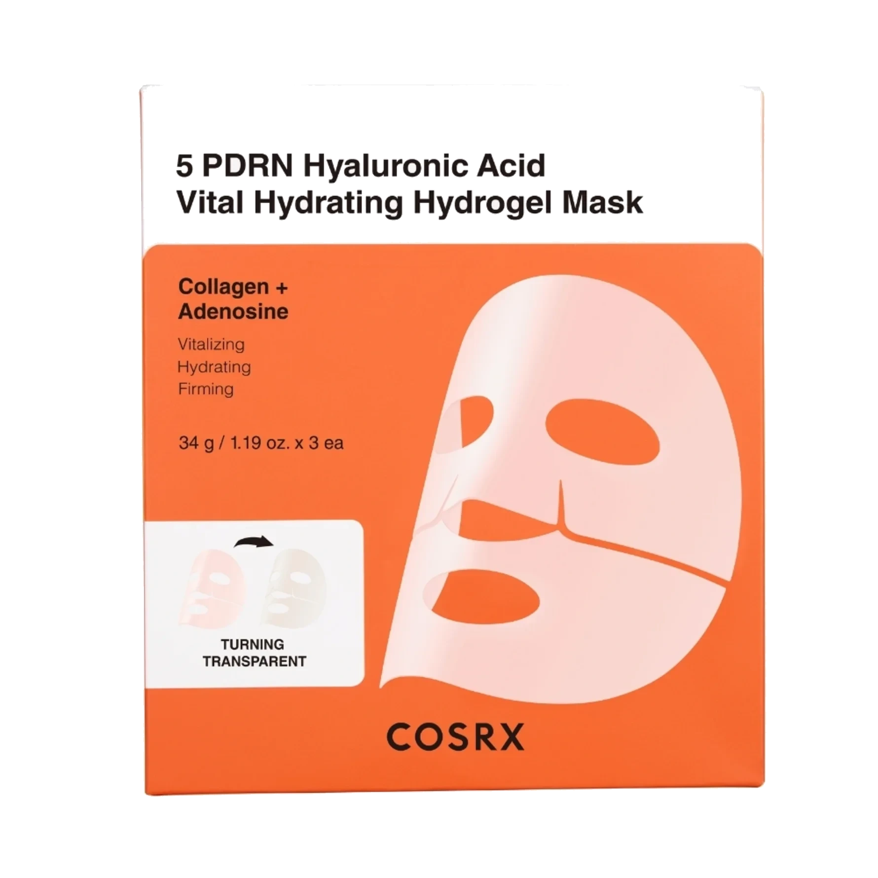 COSRX 5 PDRN Hyaluronic Acid Vital Hydra Hydrogel Mask 34 g