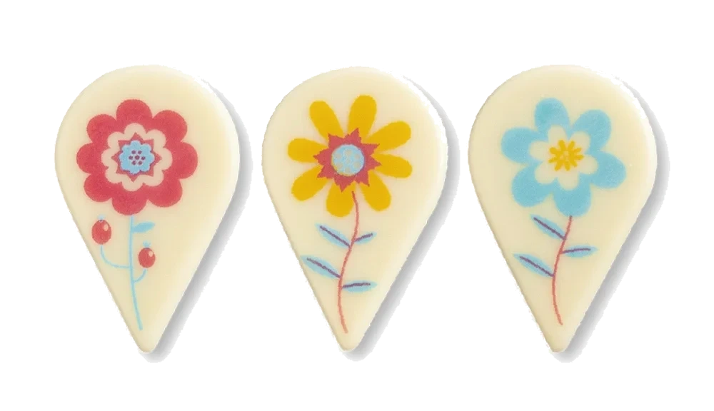Chokladdekoration Blomma 3 sorter