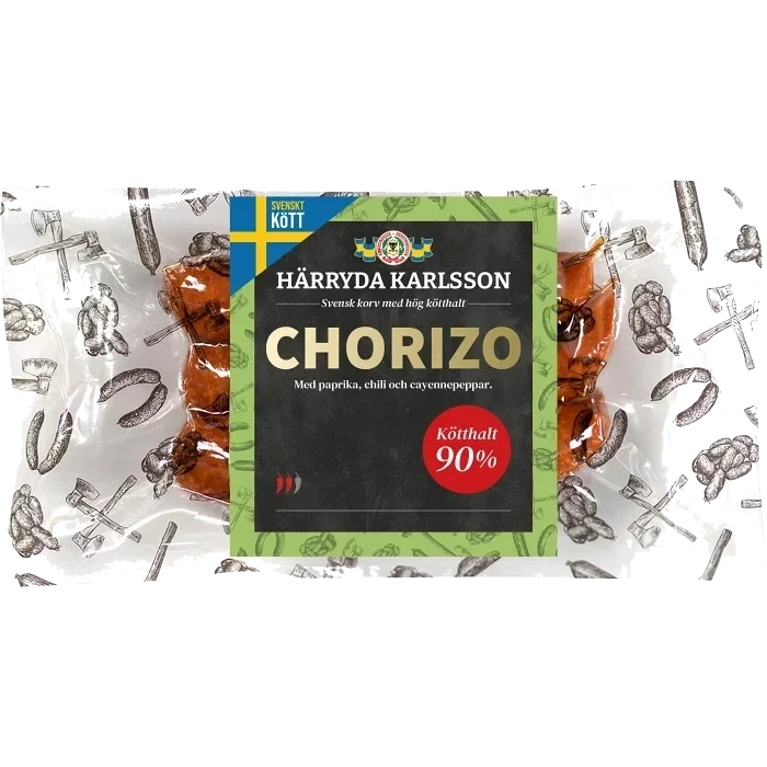 Chorizo 90% Kötthalt 270g Härryda Karlsson