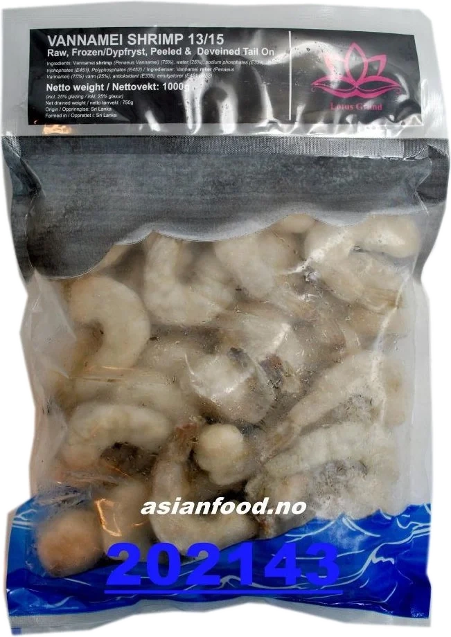 Vannamei Reker 13/15 med Hale 1kg