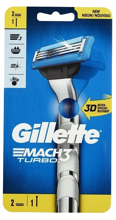 Barberhøvel mach3 turbo 2up gillette   1stk
