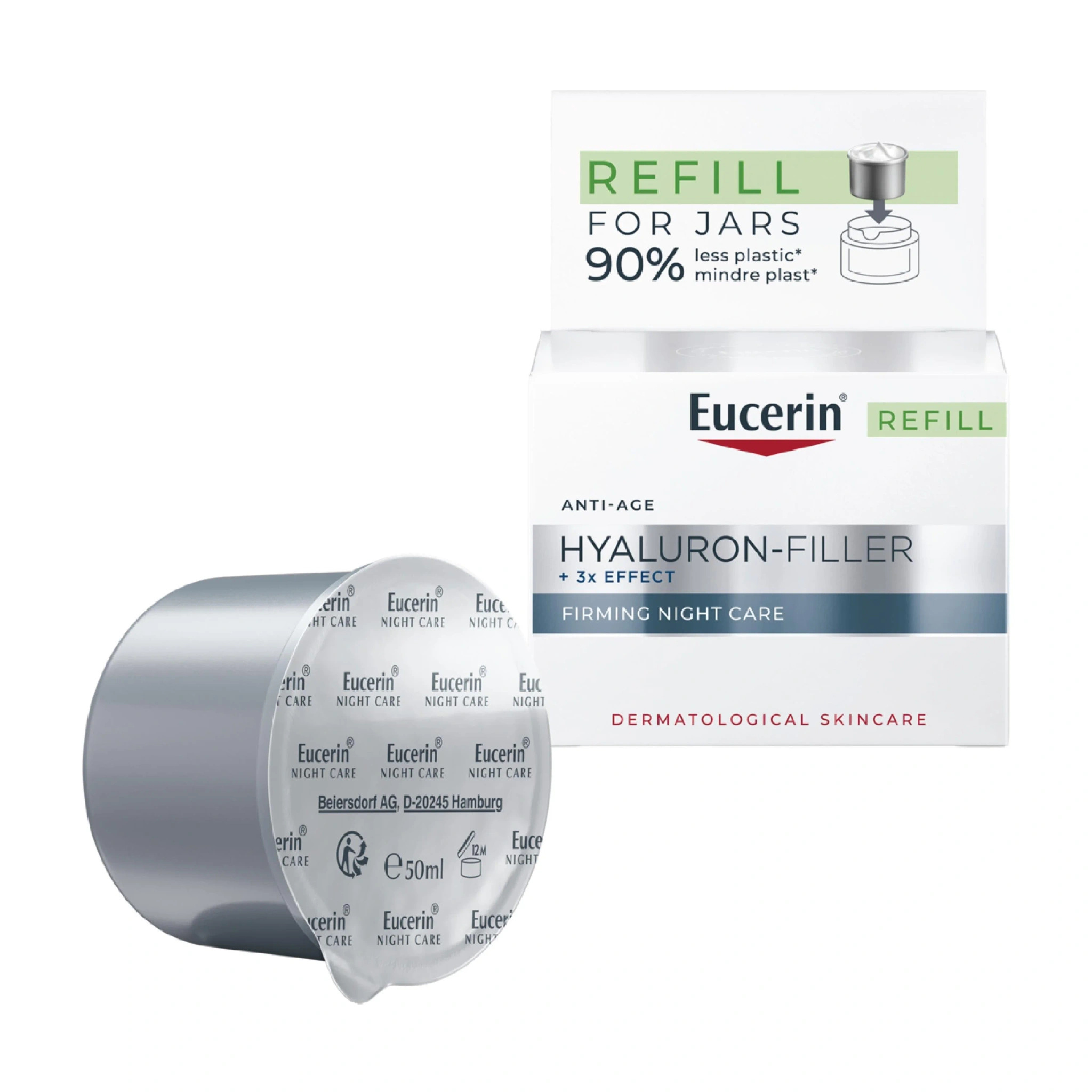 Eucerin Hyaluron-Filler + 3x Effect Firming Night Care Refill, 50 ml